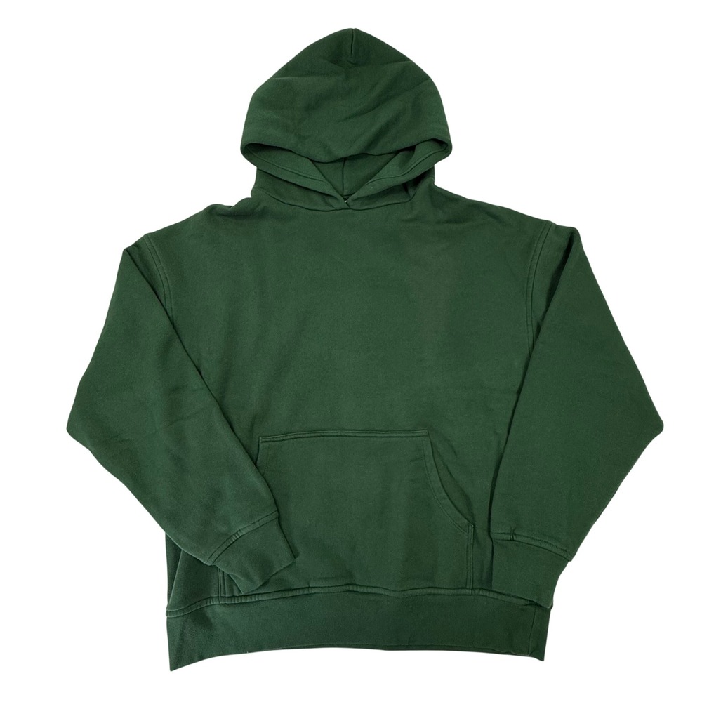 Blanks by Thirteen Mens Large Forest Green 100% Cotton Heavyweight Hoodie USA